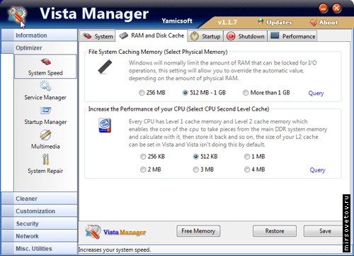 Setting System Restore Size In Vista
